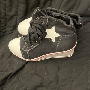 Black and White High-Top Sneakers